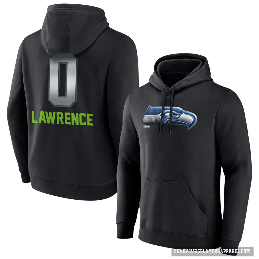 Men's ＃0 DeMarcus Lawrence Seattle Seahawks Black Midnight Mascot Pullover Hoodie