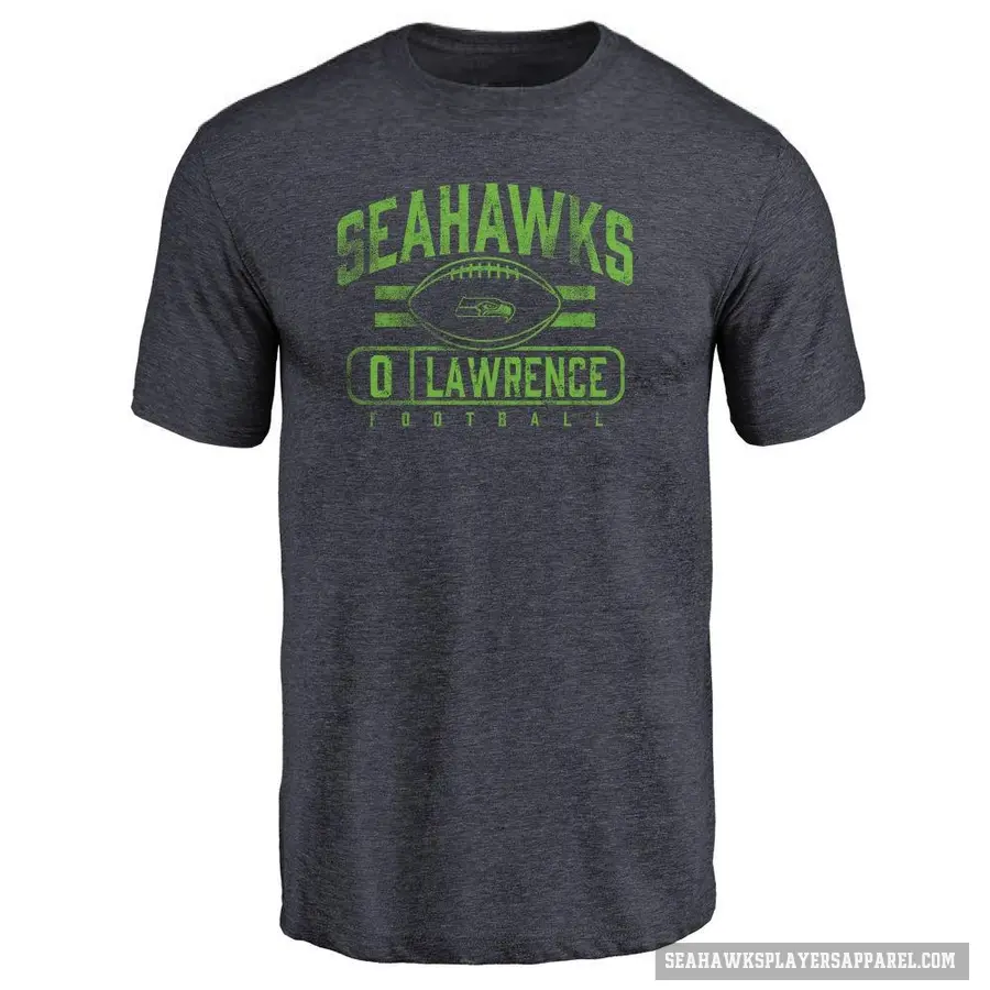 Men's ＃0 DeMarcus Lawrence Seattle Seahawks Navy Flanker T-Shirt