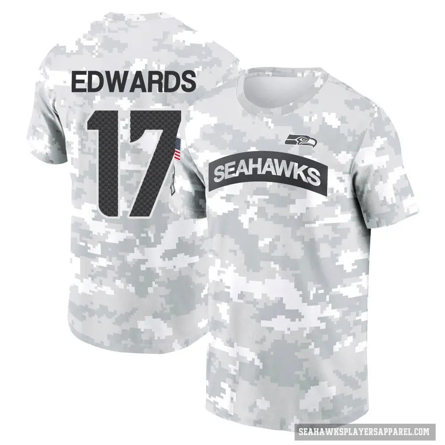 Men's ＃17 Braylon Edwards Seattle Seahawks Camo Arctic 2024 Salute to Service Performance T-Shirt