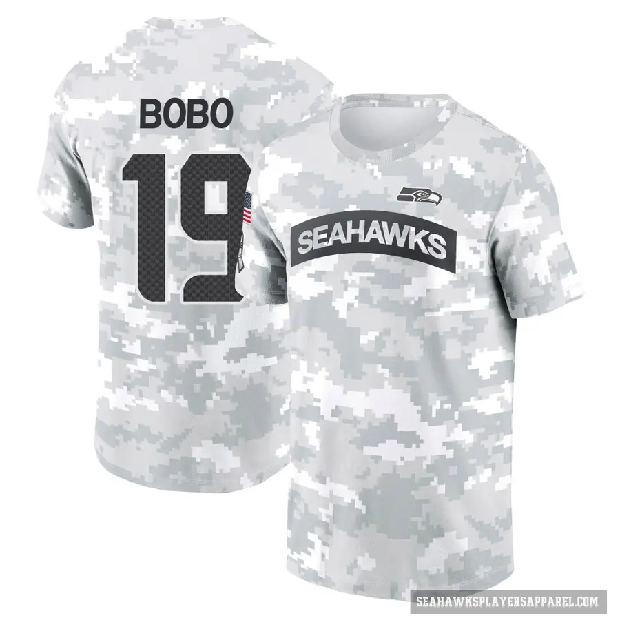 Men's ＃19 Jake Bobo Seattle Seahawks Camo Arctic 2024 Salute to Service Performance T-Shirt