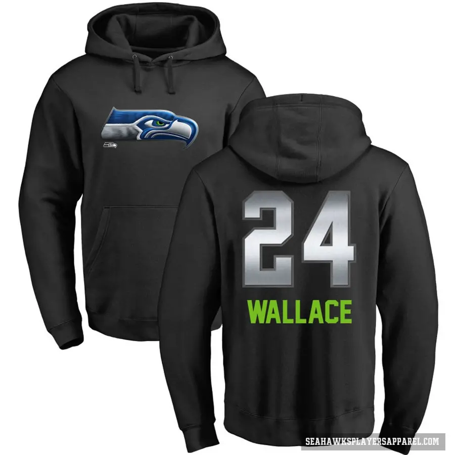 Men's ＃24 K'Von Wallace Seattle Seahawks Black Midnight Mascot Pullover Hoodie
