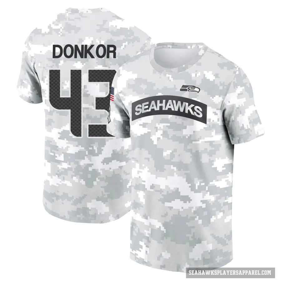 Men's ＃43 Aaron Donkor Seattle Seahawks Camo Arctic 2024 Salute to Service Performance T-Shirt