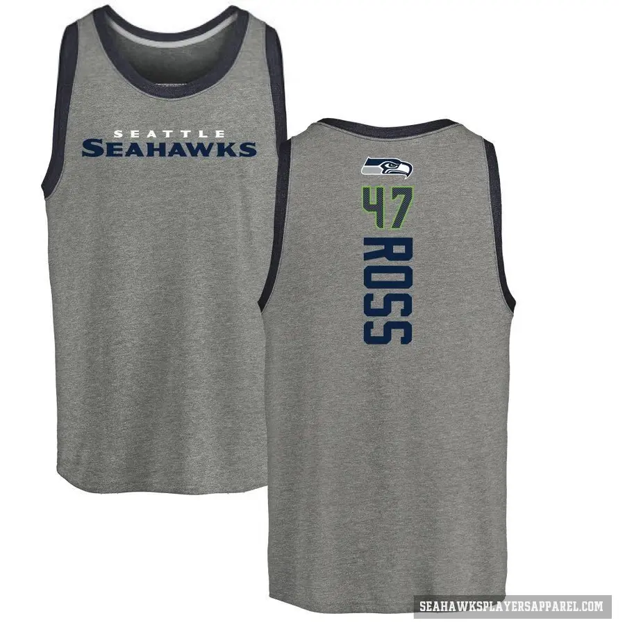 Men's ＃47 Josh Ross Seattle Seahawks Ash Backer Tank Top