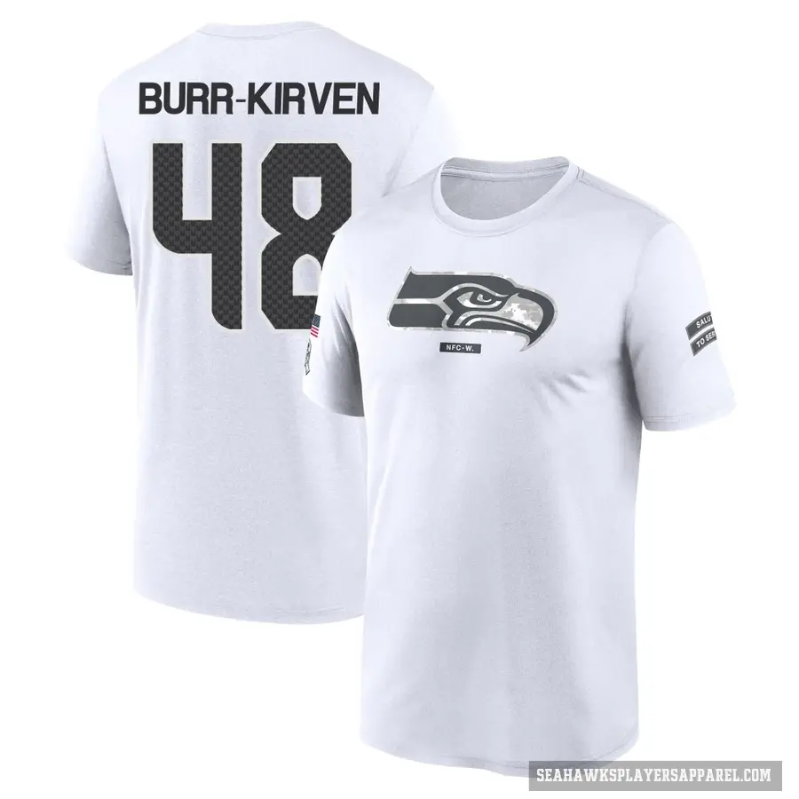 Men's ＃48 Ben Burr-Kirven Seattle Seahawks White 2024 Salute to Service Performance T-Shirt