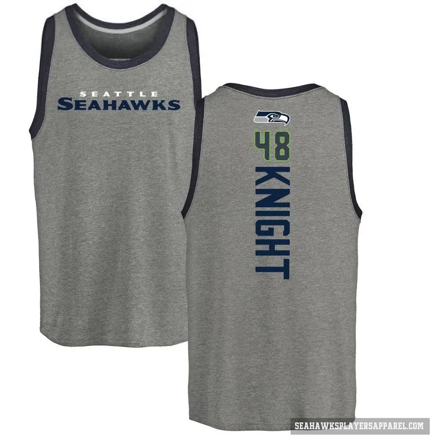 Men's ＃48 Tyrice Knight Seattle Seahawks Ash Backer Tank Top