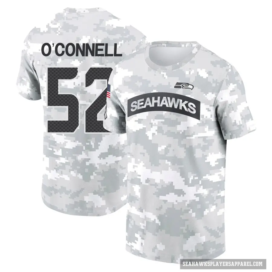 Men's ＃52 Patrick O'Connell Seattle Seahawks Camo Arctic 2024 Salute to Service Performance T-Shirt