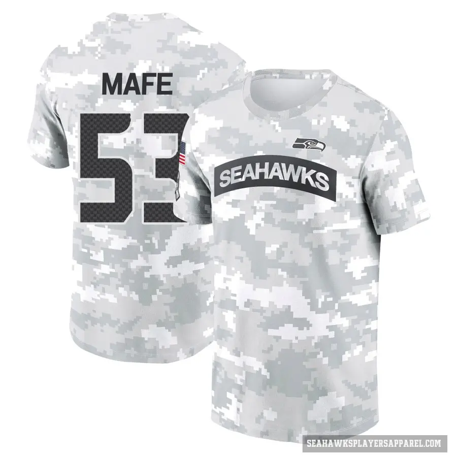 Men's ＃53 Boye Mafe Seattle Seahawks Camo Arctic 2024 Salute to Service Performance T-Shirt