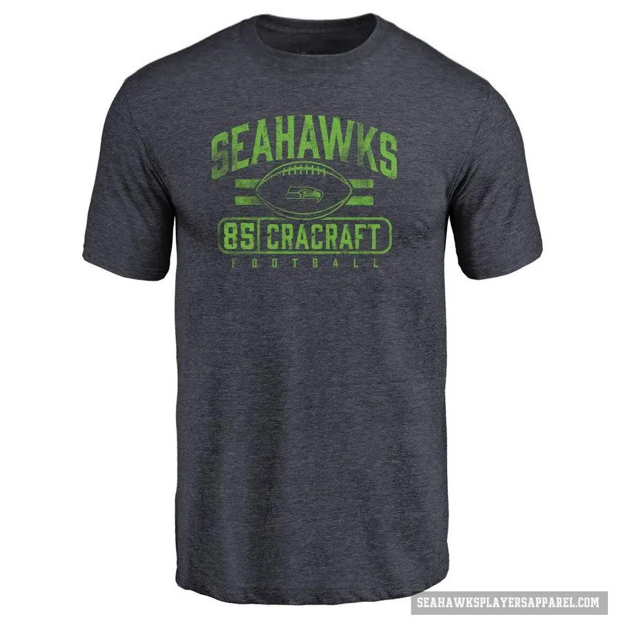 Men's ＃85 River Cracraft Seattle Seahawks Navy Flanker T-Shirt