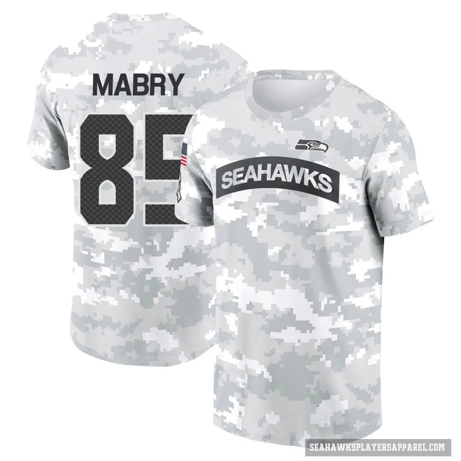 Men's ＃85 Tyler Mabry Seattle Seahawks Camo Arctic 2024 Salute to Service Performance T-Shirt