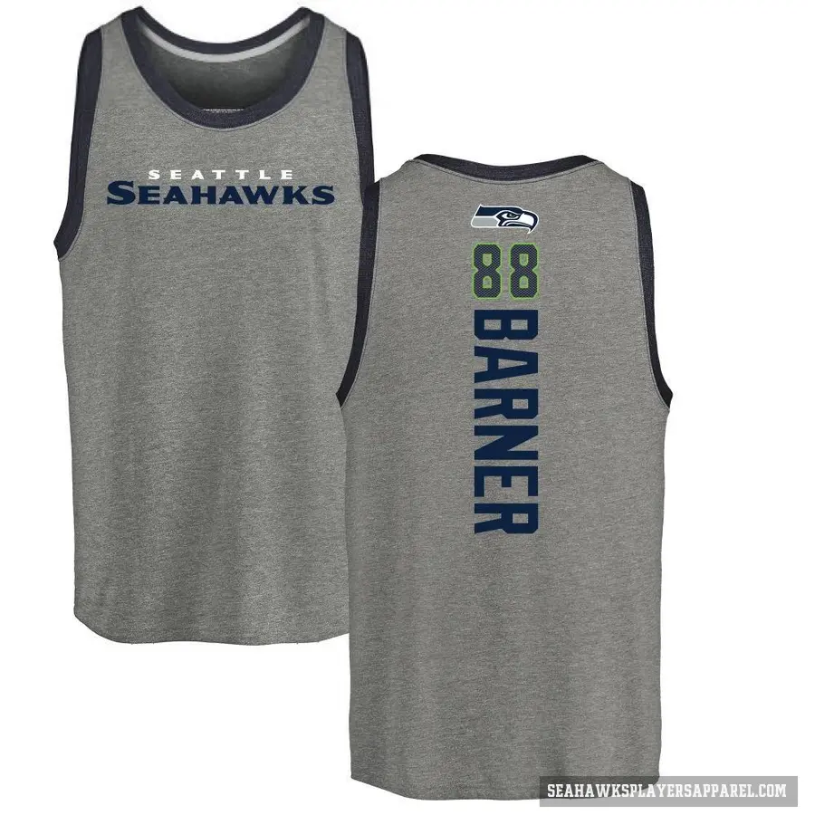 Men's ＃88 AJ Barner Seattle Seahawks Ash Backer Tank Top