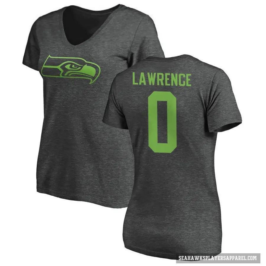 Women's ＃0 DeMarcus Lawrence Seattle Seahawks Ash One Color T-Shirt