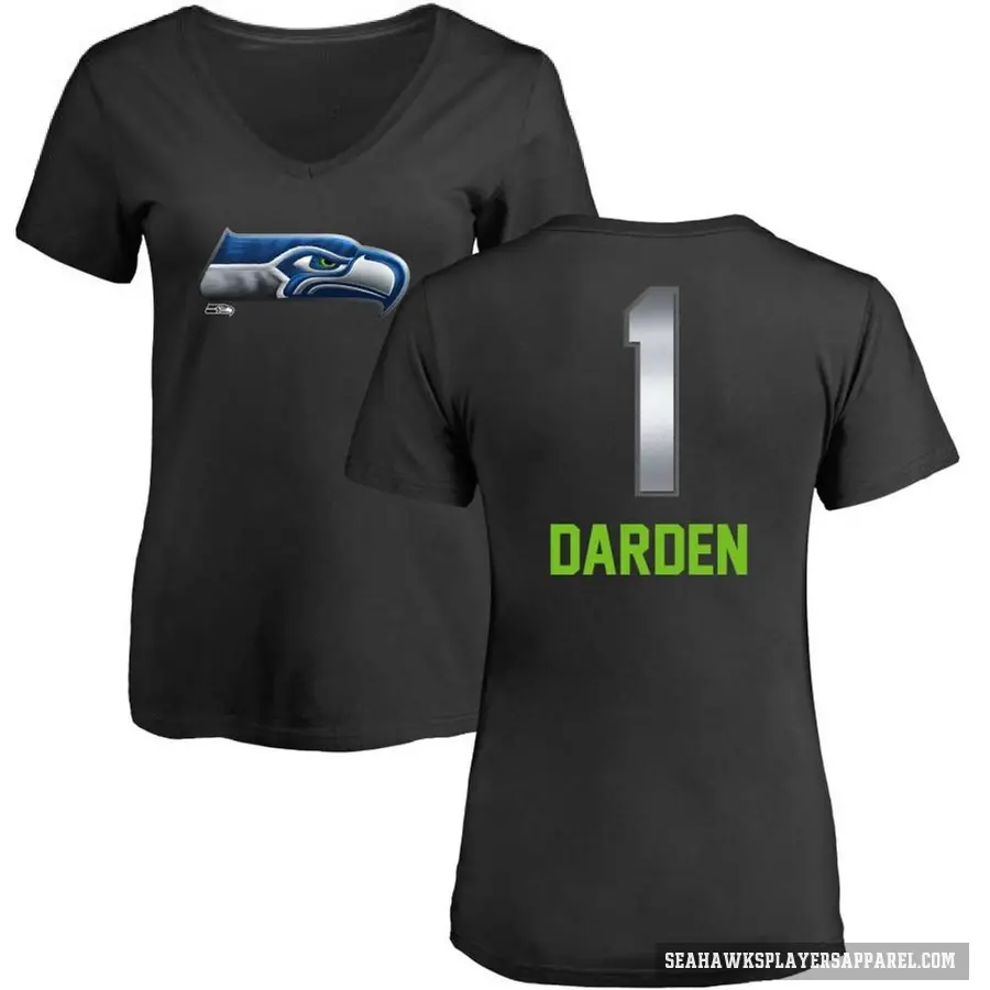 Women's ＃1 Jaelon Darden Seattle Seahawks Black Midnight Mascot T-Shirt