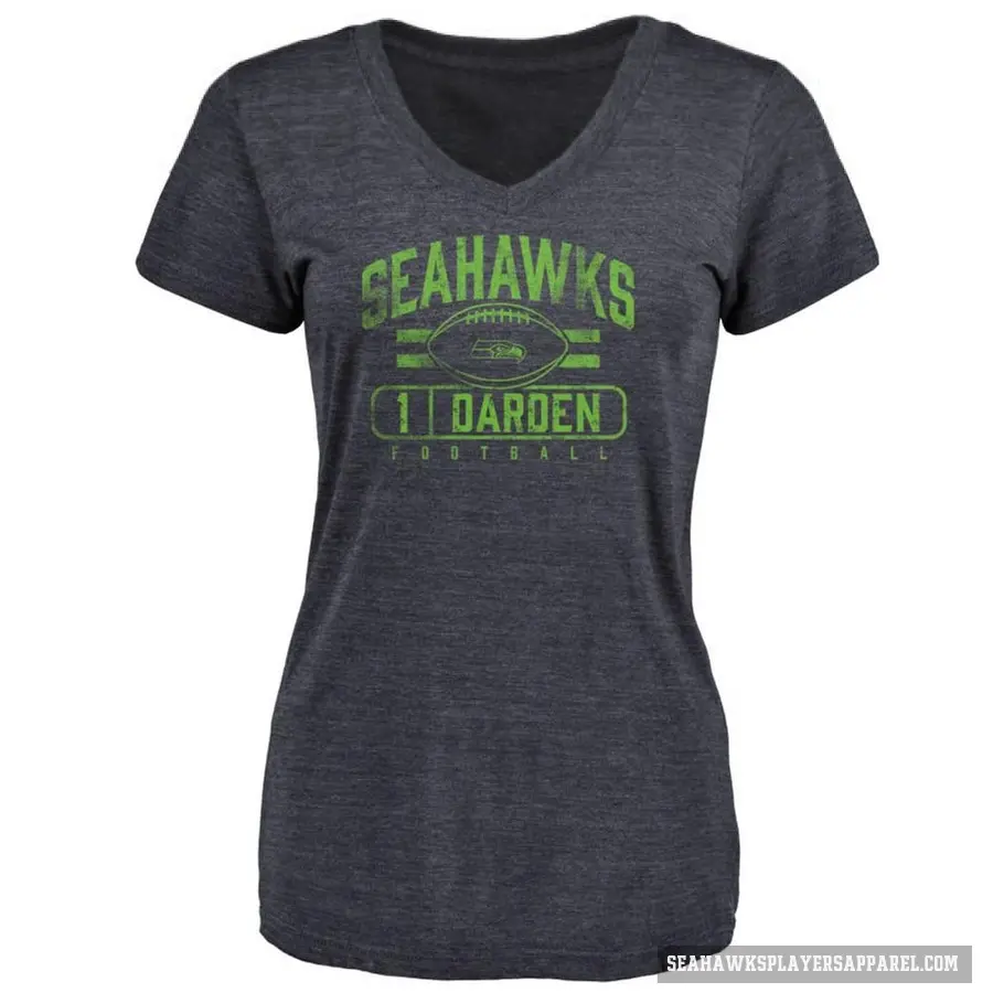 Women's ＃1 Jaelon Darden Seattle Seahawks Navy Flanker T-Shirt