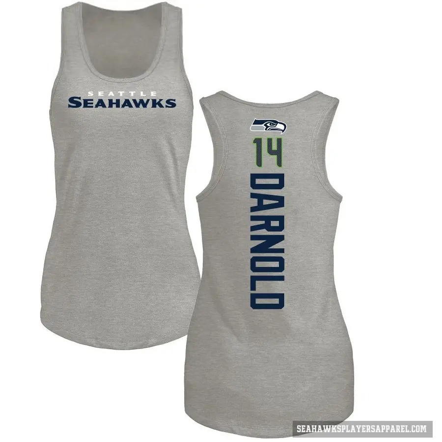 Women's ＃14 Sam Darnold Seattle Seahawks Ash Backer Tank Top