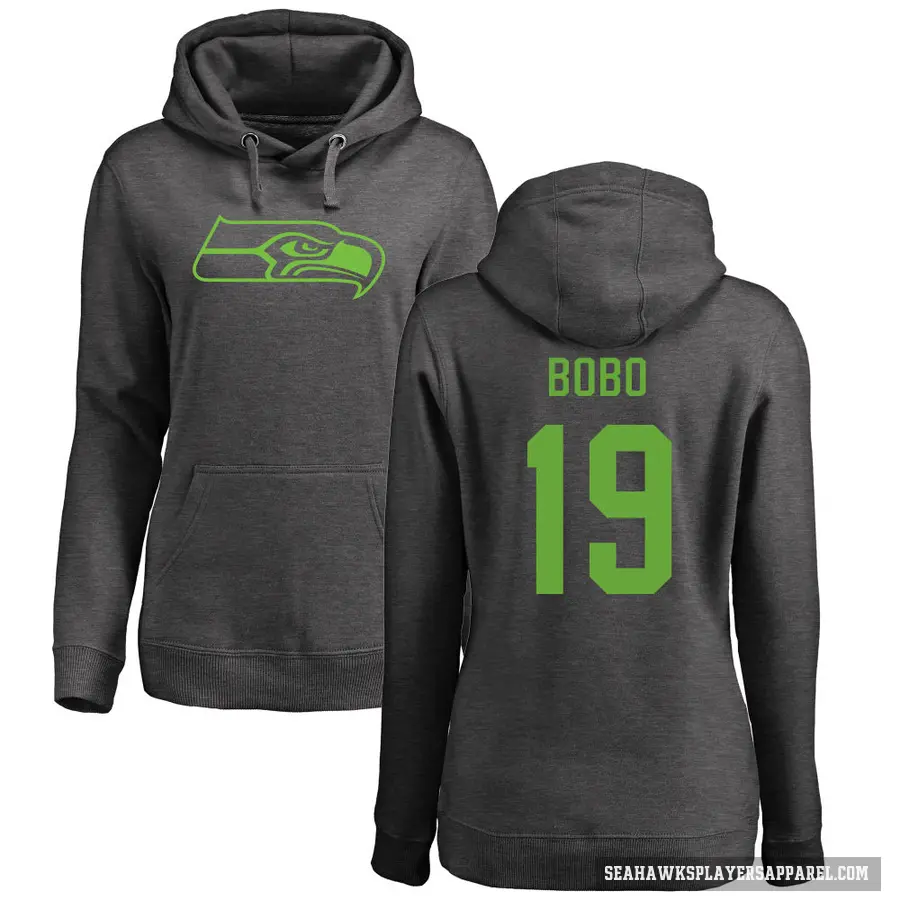 Women's ＃19 Jake Bobo Seattle Seahawks Pro Line by Branded Ash One Color Pullover Hoodie