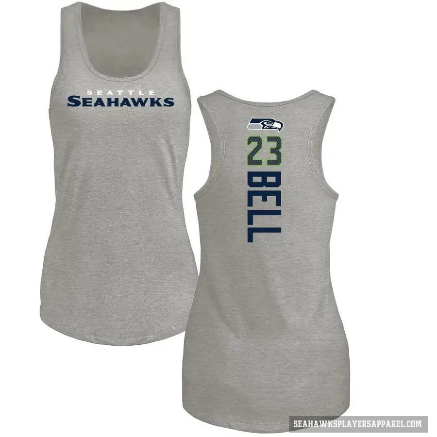 Women's ＃23 D'Anthony Bell Seattle Seahawks Ash Backer Tank Top