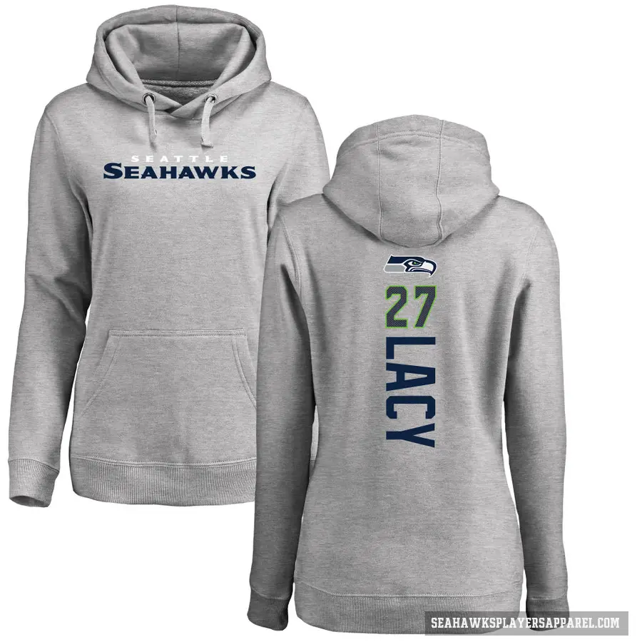 Women's ＃27 Eddie Lacy Seattle Seahawks Pro Line Ash Backer Pullover Hoodie