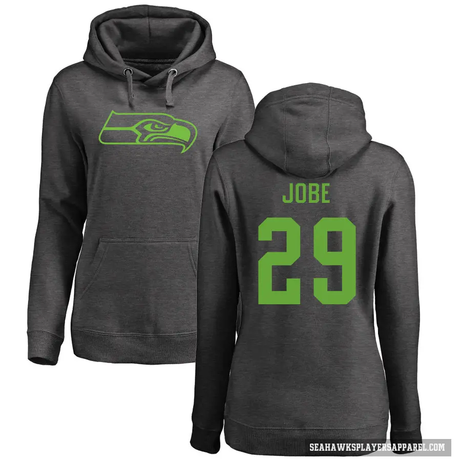 Women's ＃29 Josh Jobe Seattle Seahawks Pro Line by Branded Ash One Color Pullover Hoodie