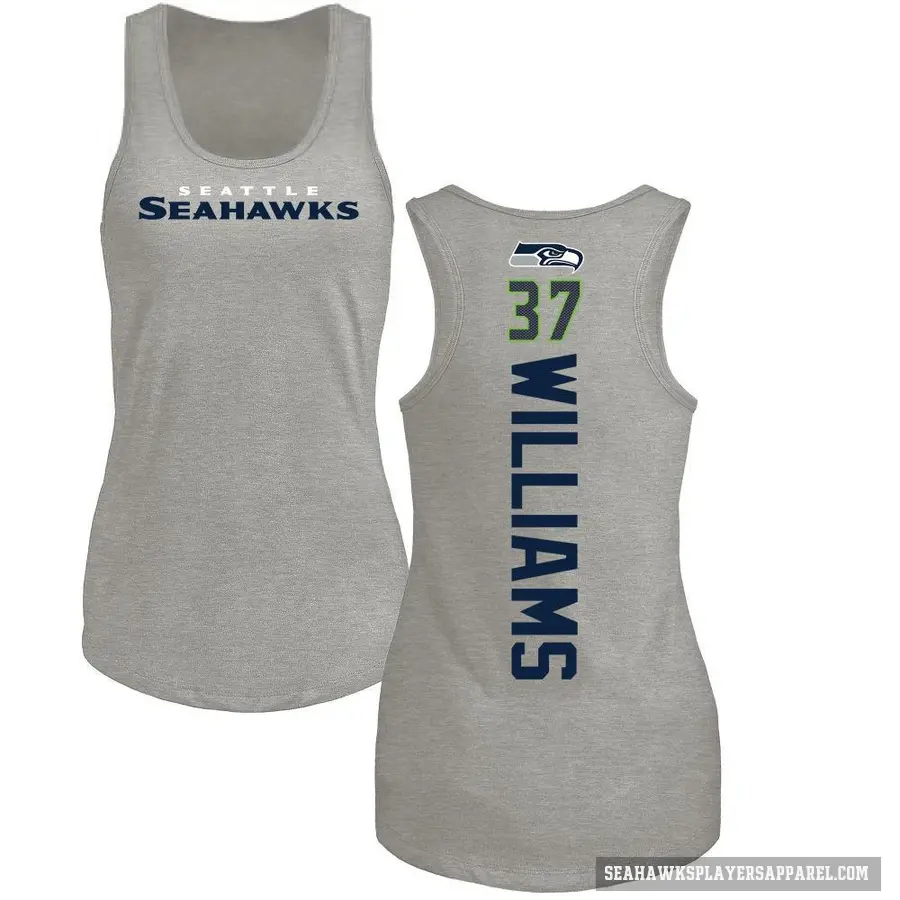 Women's ＃37 Damarion Williams Seattle Seahawks Ash Backer Tank Top