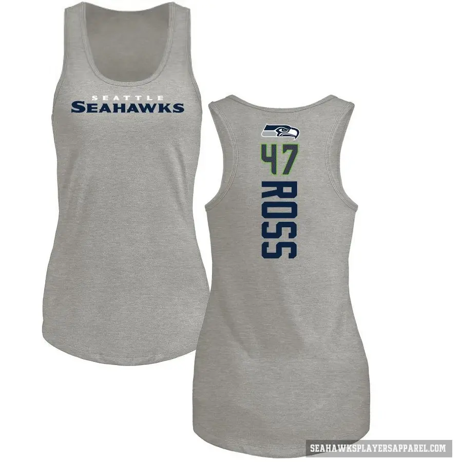 Women's ＃47 Josh Ross Seattle Seahawks Ash Backer Tank Top