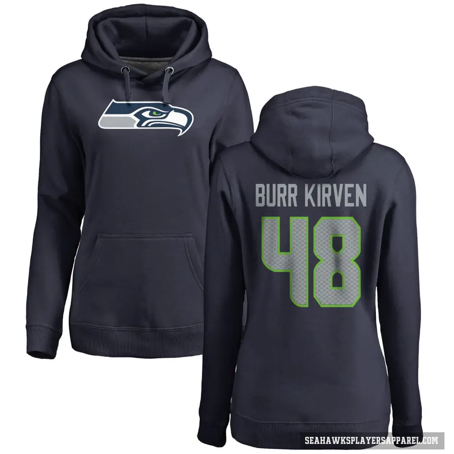 Women's ＃48 Ben Burr-Kirven Seattle Seahawks Navy Pro Line Logo Pullover Hoodie