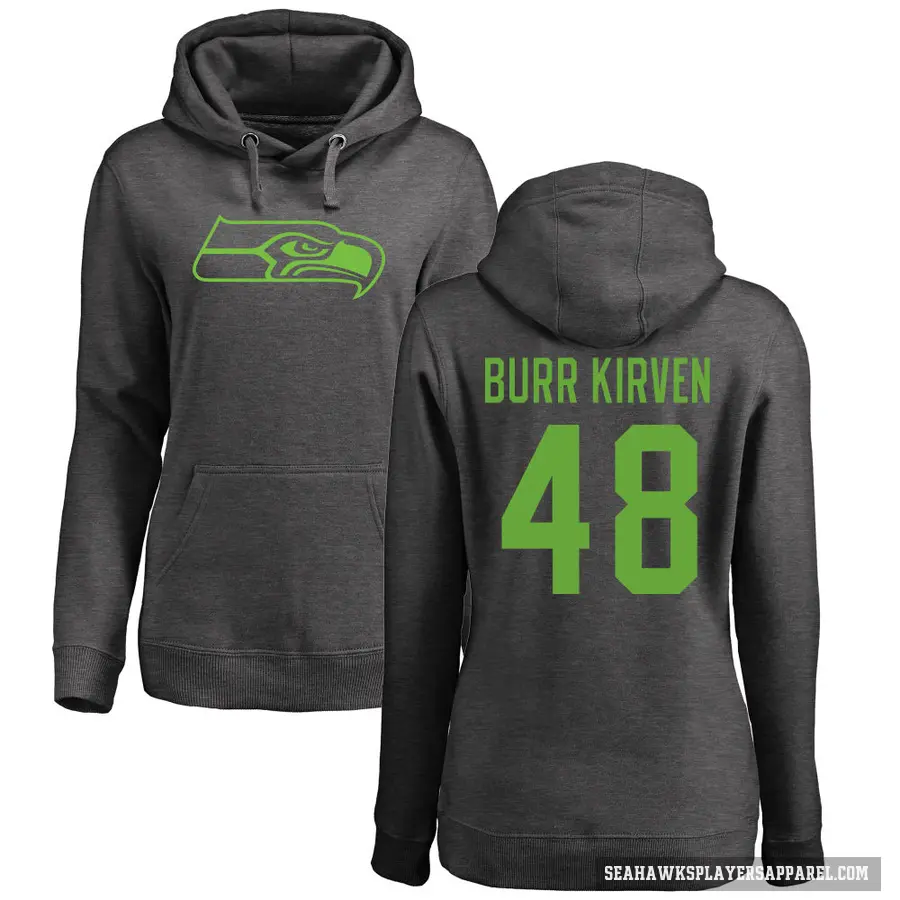 Women's ＃48 Ben Burr-Kirven Seattle Seahawks Pro Line by Branded Ash One Color Pullover Hoodie