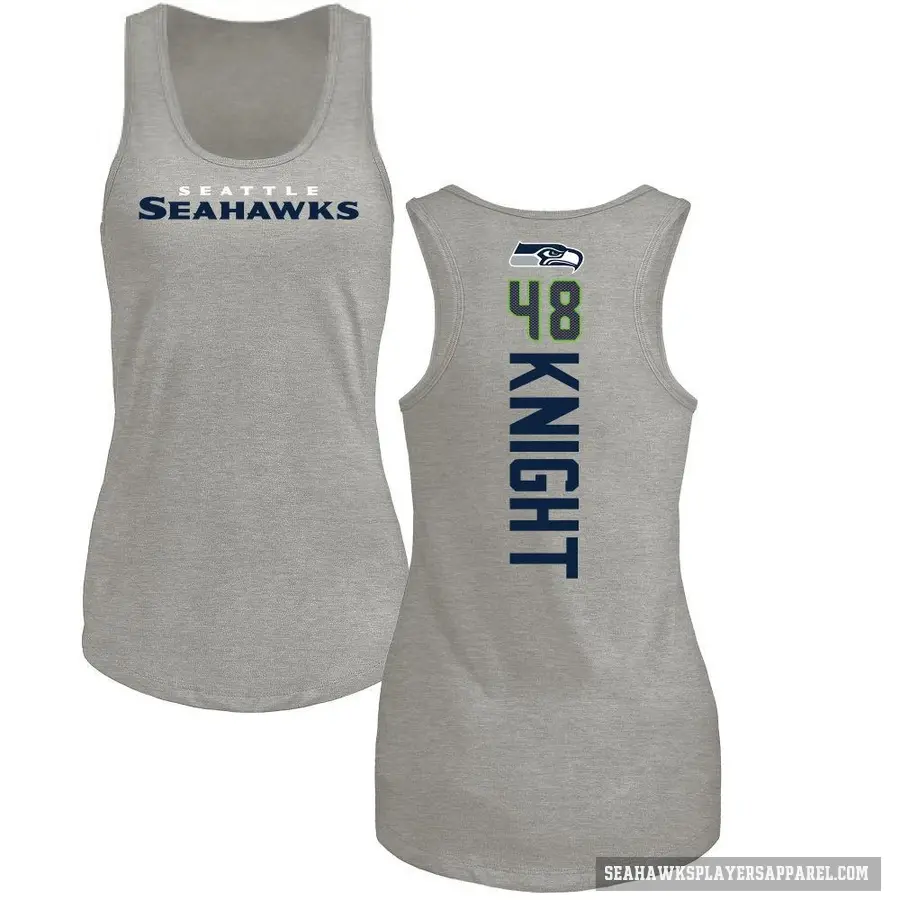 Women's ＃48 Tyrice Knight Seattle Seahawks Ash Backer Tank Top