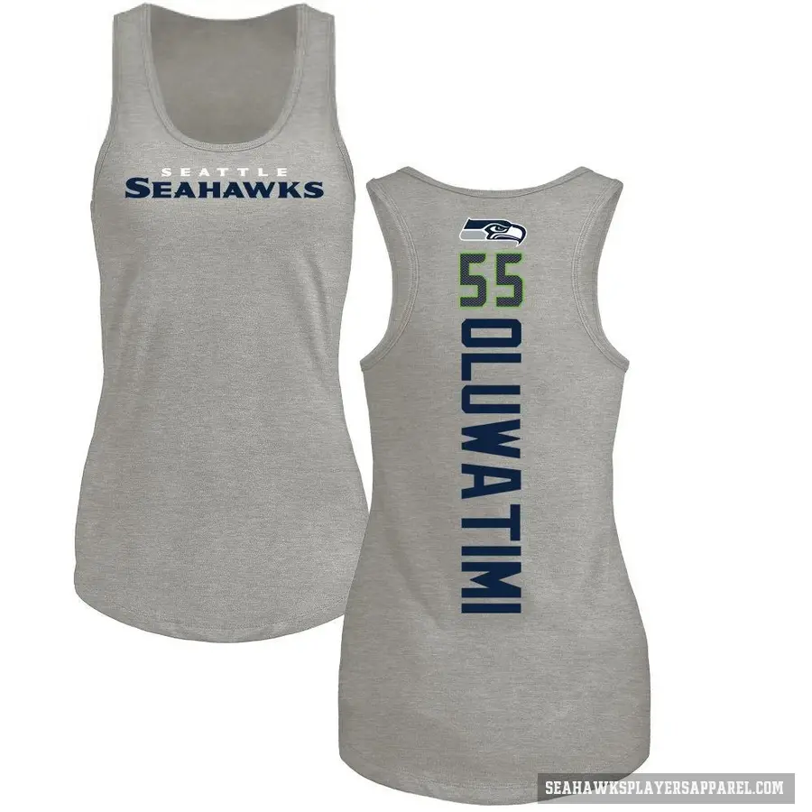 Women's ＃55 Olu Oluwatimi Seattle Seahawks Ash Backer Tank Top