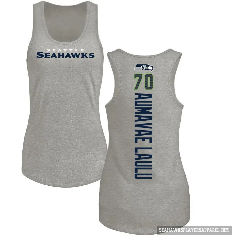 Women's ＃70 Malaesala Aumavae-Laulu Seattle Seahawks Ash Backer Tank Top