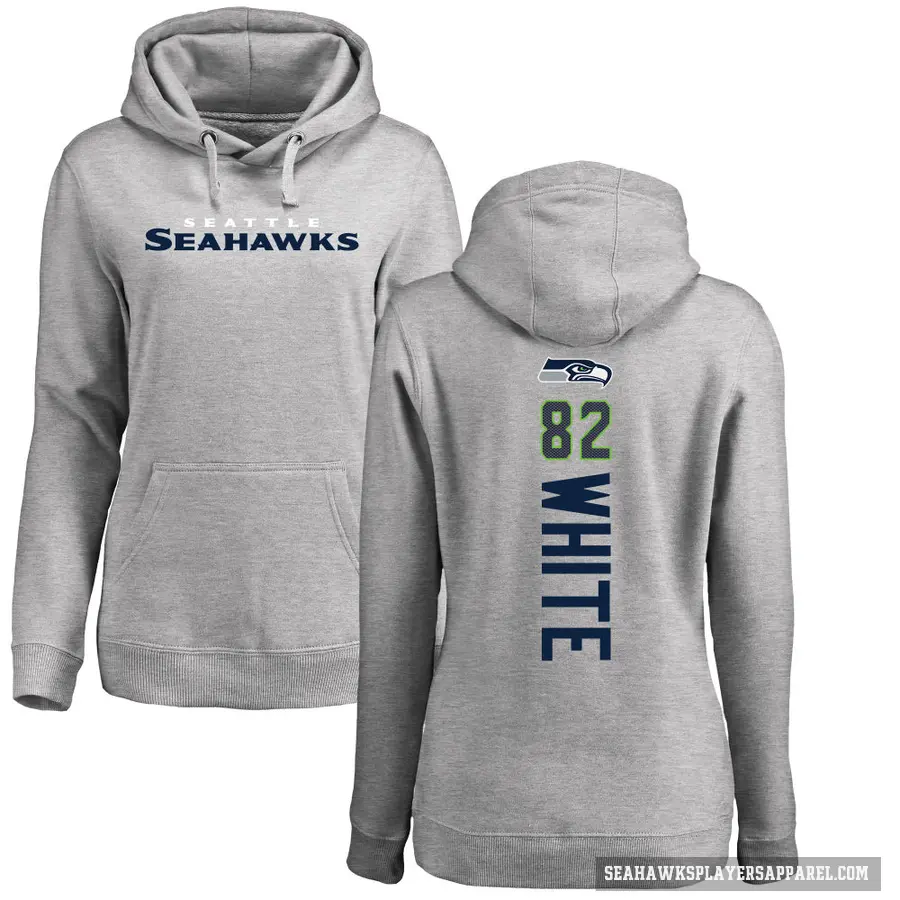 Women's ＃82 Cody White Seattle Seahawks Pro Line Ash Backer Pullover Hoodie
