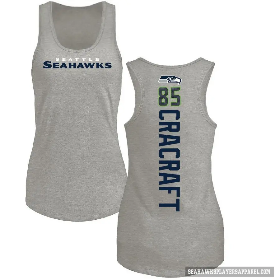 Women's ＃85 River Cracraft Seattle Seahawks Ash Backer Tank Top