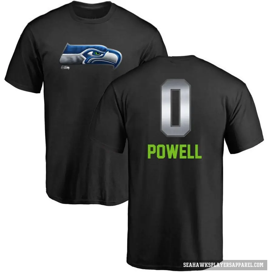 Youth ＃0 Cornell Powell Seattle Seahawks Black Midnight Mascot T-Shirt