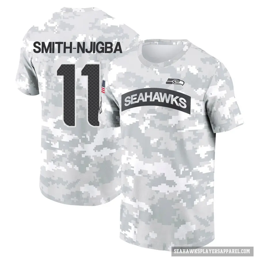 Youth ＃11 Jaxon Smith-Njigba Seattle Seahawks Camo Arctic 2024 Salute to Service Performance T-Shirt