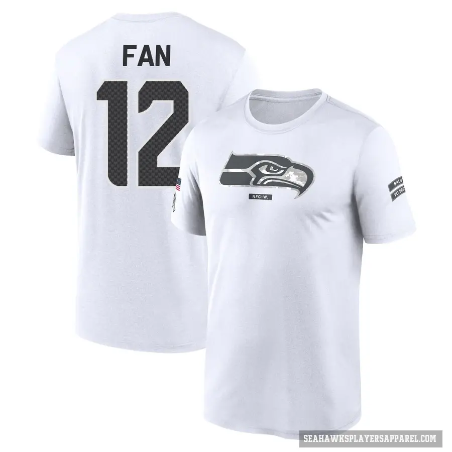 Youth ＃12 12th Fan Seattle Seahawks White 2024 Salute to Service Performance T-Shirt
