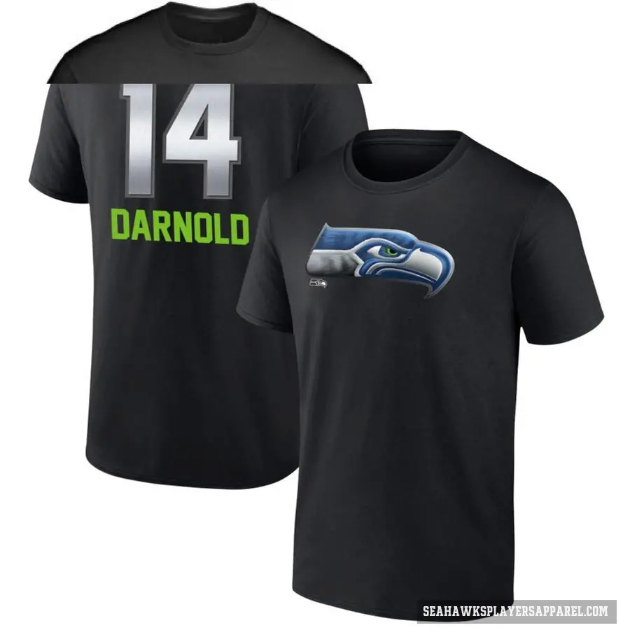 Youth ＃14 Sam Darnold Seattle Seahawks Black Midnight Mascot T-Shirt