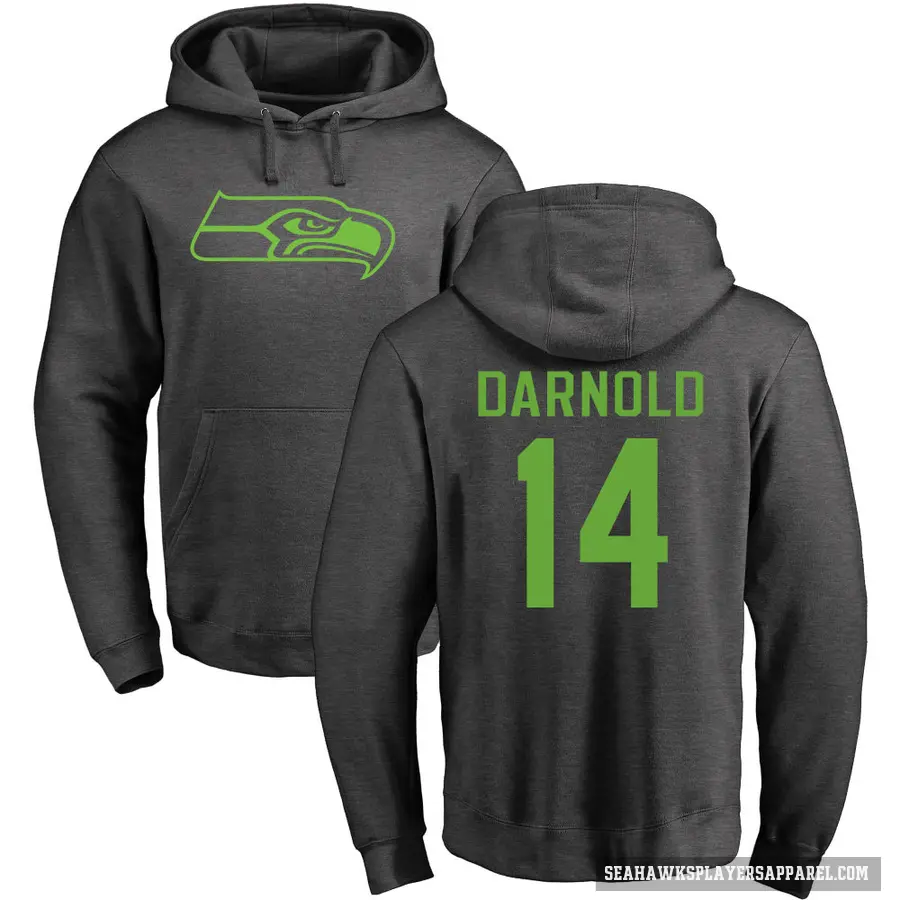 Youth ＃14 Sam Darnold Seattle Seahawks Pro Line by Branded Ash One Color Pullover Hoodie
