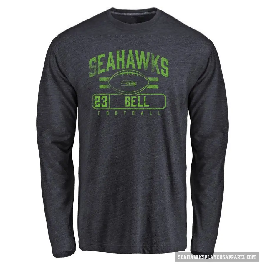 Youth ＃23 D'Anthony Bell Seattle Seahawks Navy Flanker Long Sleeve T-Shirt