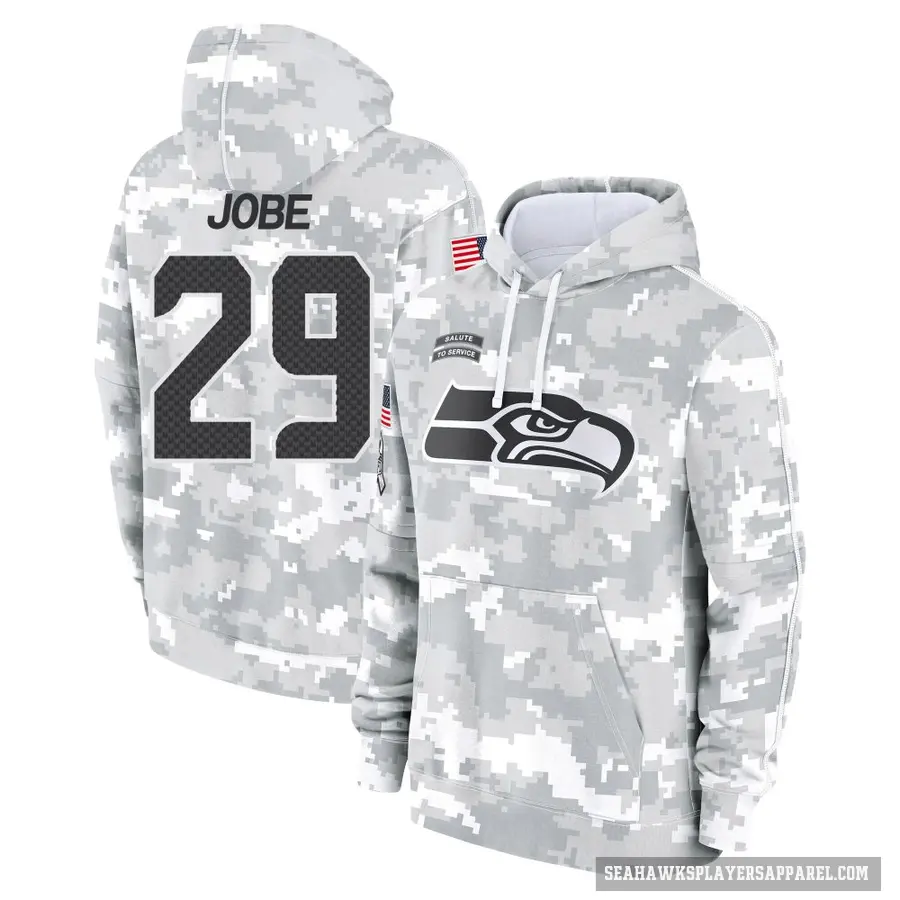 Youth ＃29 Josh Jobe Seattle Seahawks Arctic Camo 2024 Salute to Service Club Fleece Pullover Hoodie