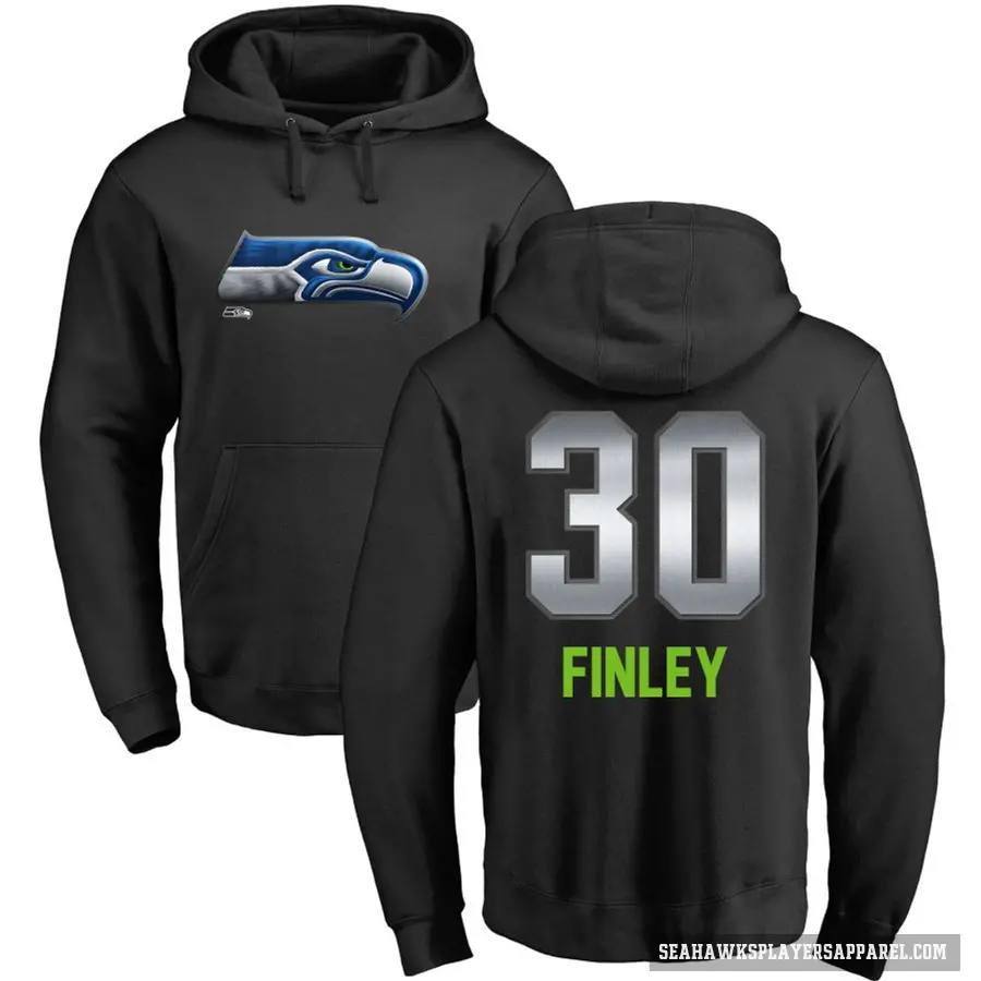 Youth ＃30 AJ Finley Seattle Seahawks Black Midnight Mascot Pullover Hoodie