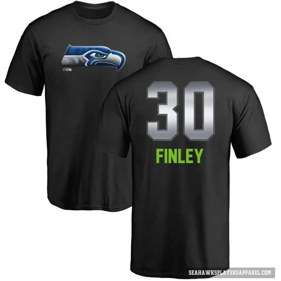 Youth ＃30 AJ Finley Seattle Seahawks Black Midnight Mascot T-Shirt