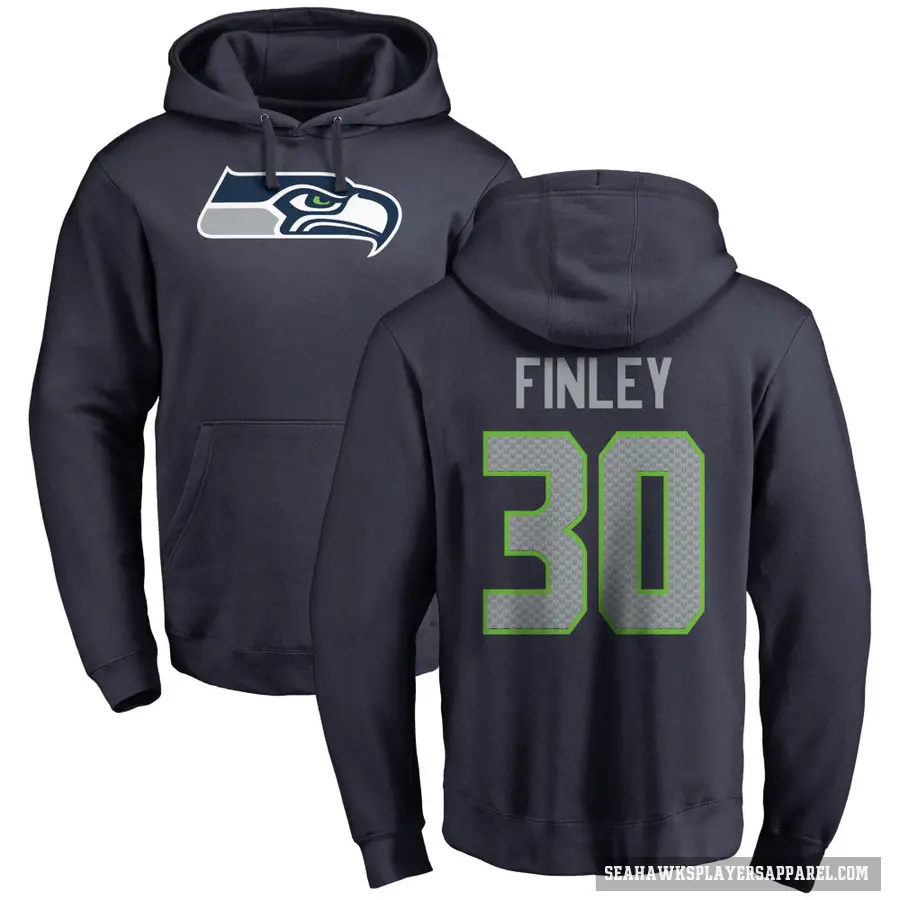 Youth ＃30 AJ Finley Seattle Seahawks Navy Pro Line Logo Pullover Hoodie