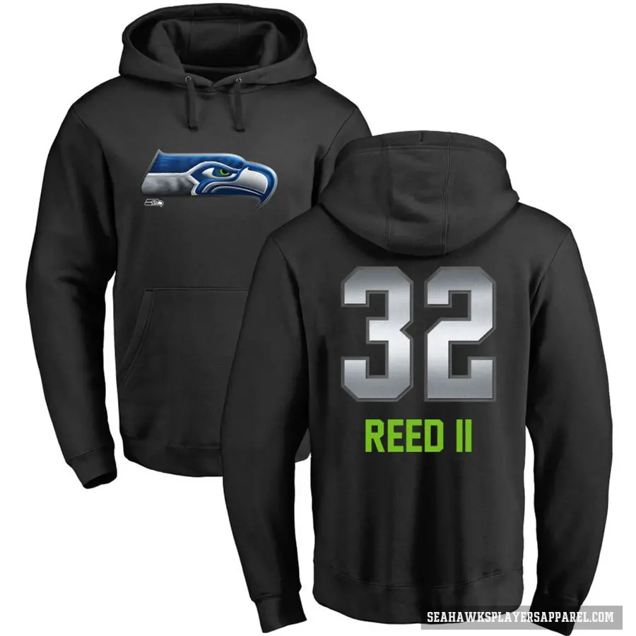 Youth ＃32 Jerrick Reed II Seattle Seahawks Black Midnight Mascot Pullover Hoodie