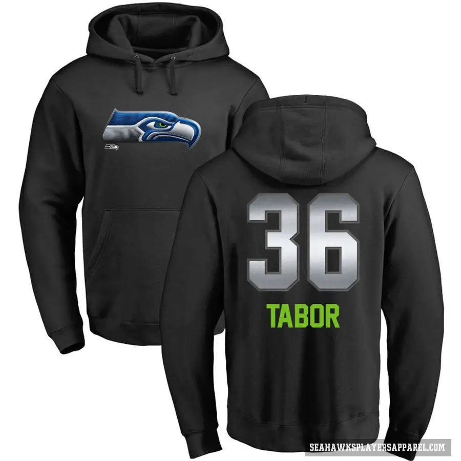 Youth ＃36 Teez Tabor Seattle Seahawks Black Midnight Mascot Pullover Hoodie
