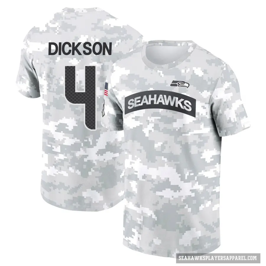 Youth ＃4 Michael Dickson Seattle Seahawks Camo Arctic 2024 Salute to Service Performance T-Shirt