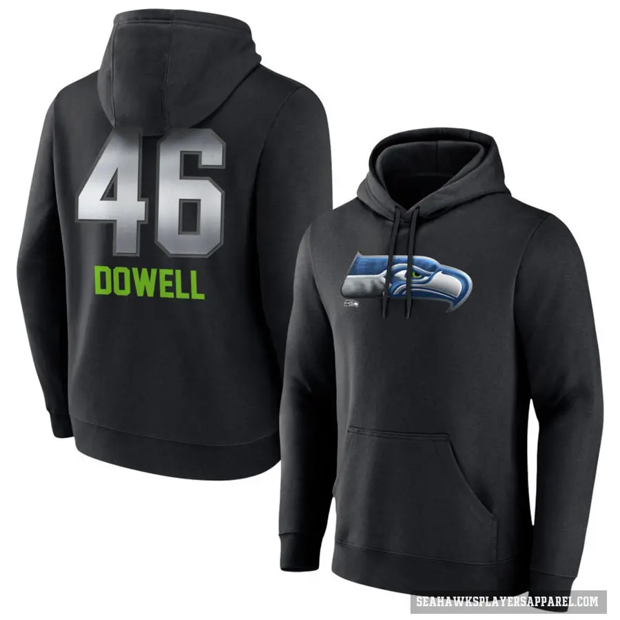 Youth ＃46 Michael Dowell Seattle Seahawks Black Midnight Mascot Pullover Hoodie