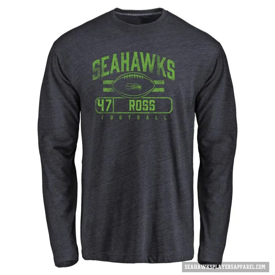Youth ＃47 Josh Ross Seattle Seahawks Navy Flanker Long Sleeve T-Shirt