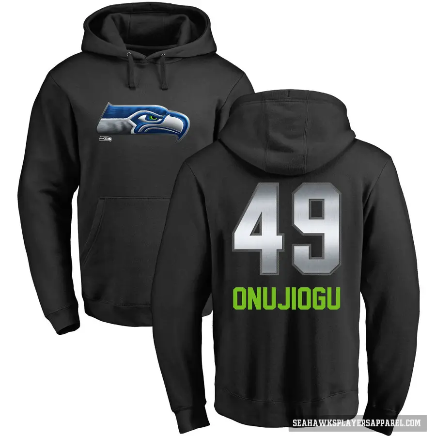 Youth ＃49 Joshua Onujiogu Seattle Seahawks Black Midnight Mascot Pullover Hoodie