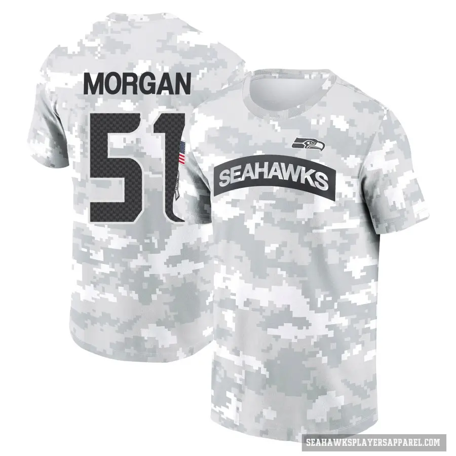 Youth ＃51 Mike Morgan Seattle Seahawks Camo Arctic 2024 Salute to Service Performance T-Shirt