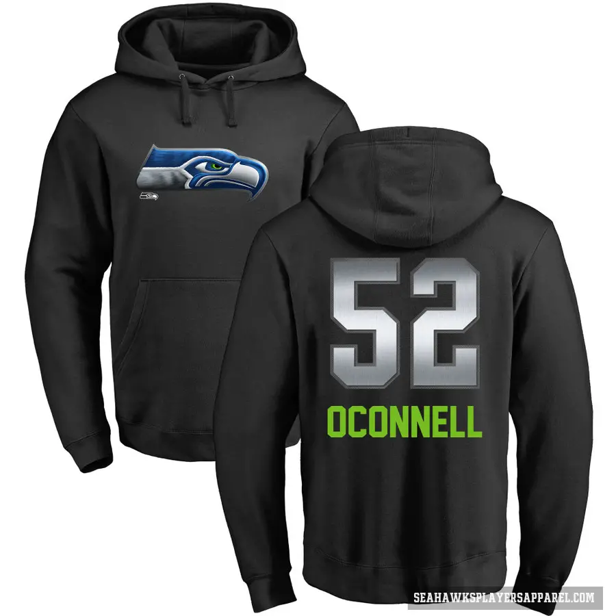 Youth ＃52 Patrick O'Connell Seattle Seahawks Black Midnight Mascot Pullover Hoodie