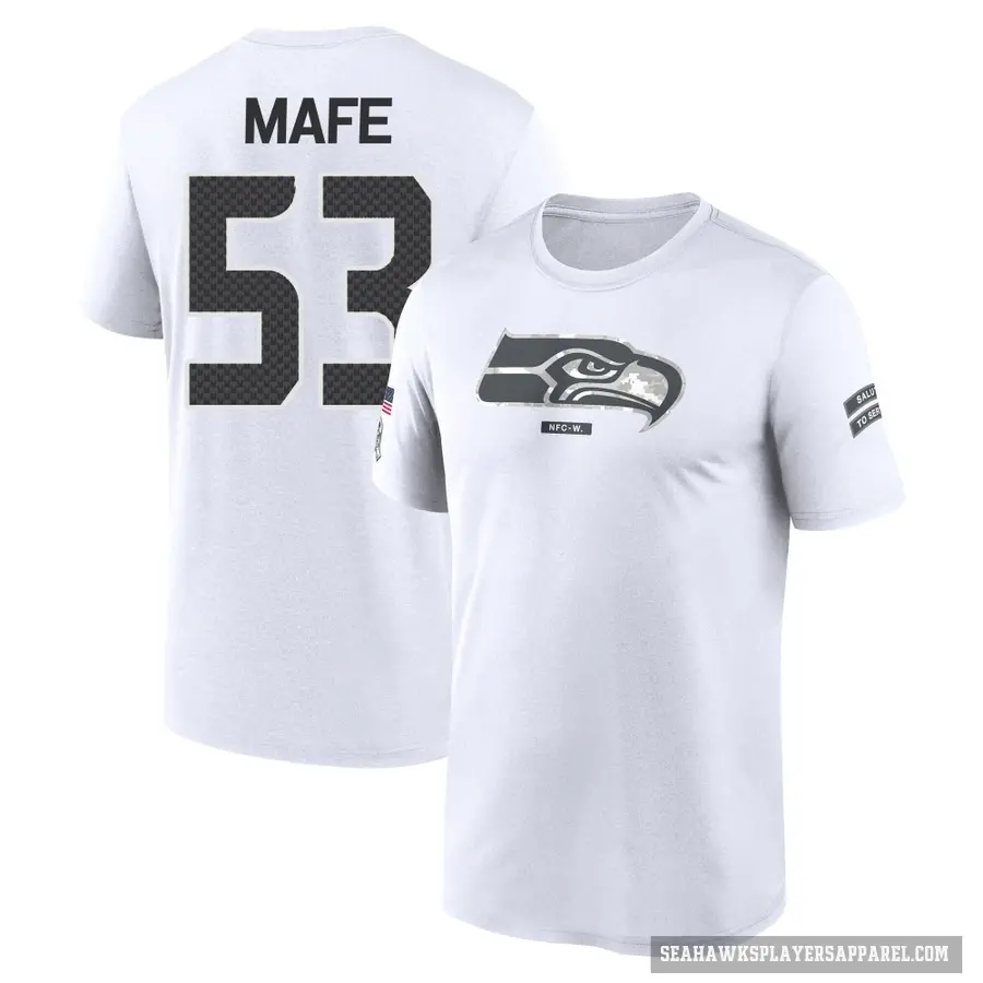 Youth ＃53 Boye Mafe Seattle Seahawks White 2024 Salute to Service Performance T-Shirt